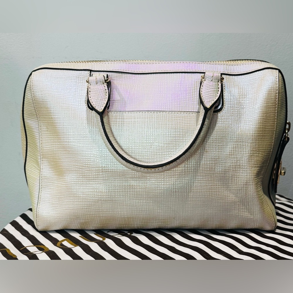 henri bendel West 57th Satchel Iridescent with Green Flowers NWT - Picture 2 of 8